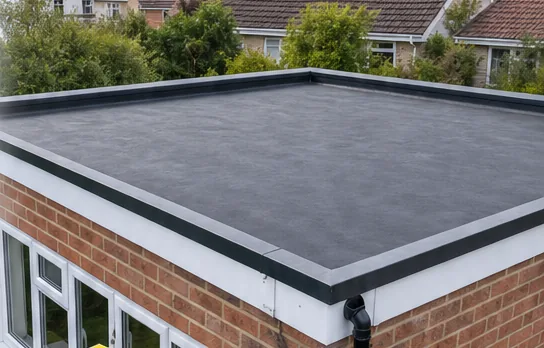 After: New EPDM flat roof on a brick extension
