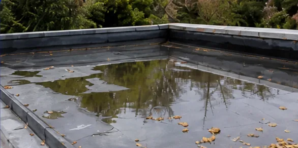 Before: Water ponding on a domestic flat roof